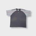 Adidas T-Shirt in dark grey and light grey with red piping and center logo