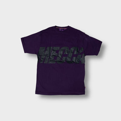 Mecca T-Shirt in purple featuring a large black logo printed across the chest