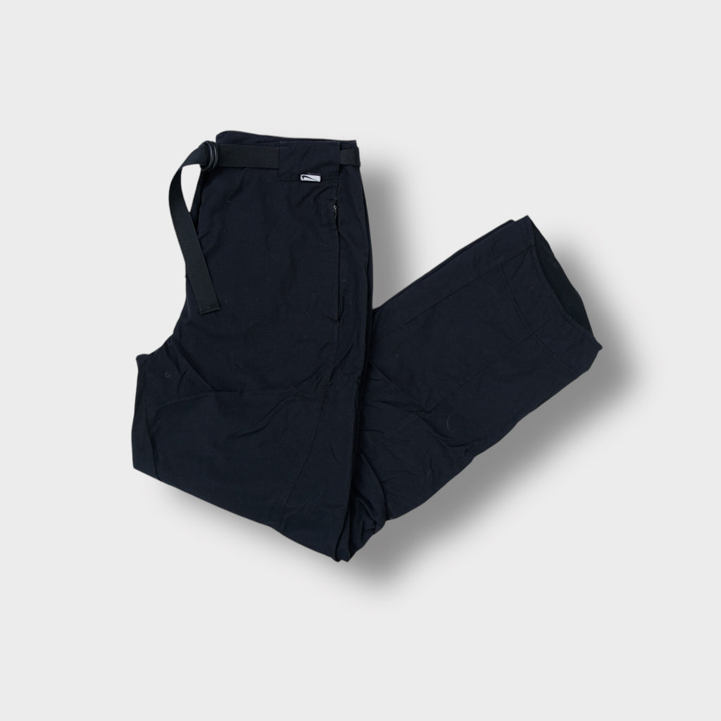Black Nike 2in1 trackpants with integrated waist belt and small swoosh tab