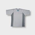 Adidas grey T-Shirt featuring dark grey side panels and embroidered chest logo