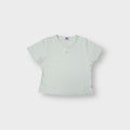 Vintage Adidas beige V-neck shirt featuring a small embroidered chest logo