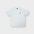 Adidas T-Shirt in white with small red embroidered logo on the chest
