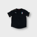 Puma Italia black T-Shirt with embroidered FIGC crest and white cat logo
