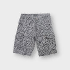 Levi's grey cargo shorts featuring a pixelated digital camouflage print design