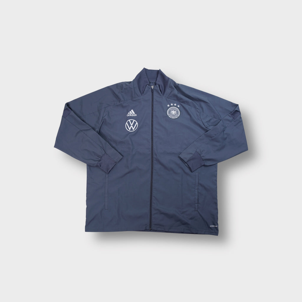 Grey Adidas DFB track jacket with embroidered Deutscher Fußball-Bund eagle crest