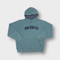 Nike hooded sweater in blue with arched Nike Athletic embroidery across the chest