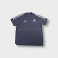 Grey Adidas DFB T-Shirt with embroidered Deutscher Fußball-Bund crest on chest