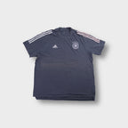 Grey Adidas DFB T-Shirt with embroidered Deutscher Fußball-Bund crest on chest