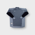 Grey Adidas goalkeeper jersey with black elbow padding and high collar