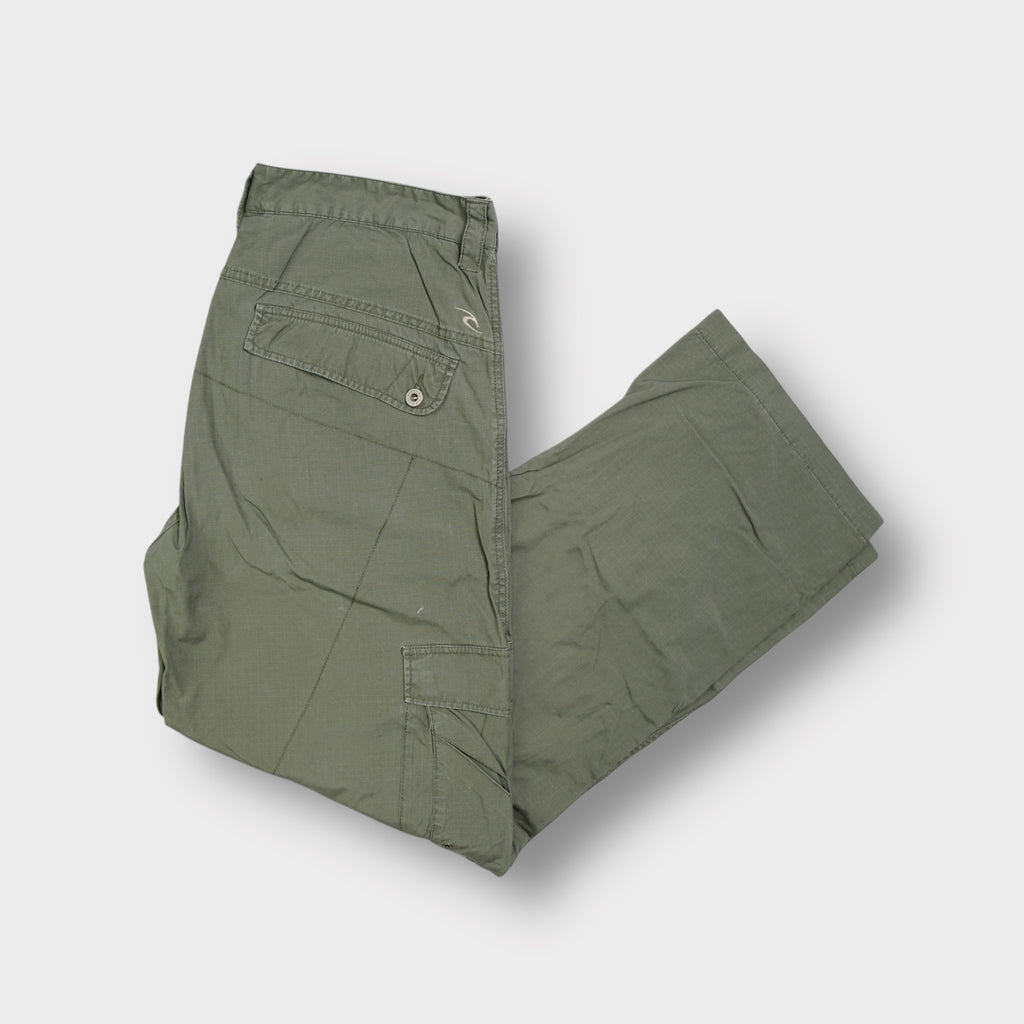 Rip Curl cargo trousers in khaki featuring embroidered logo on side cargo pocket