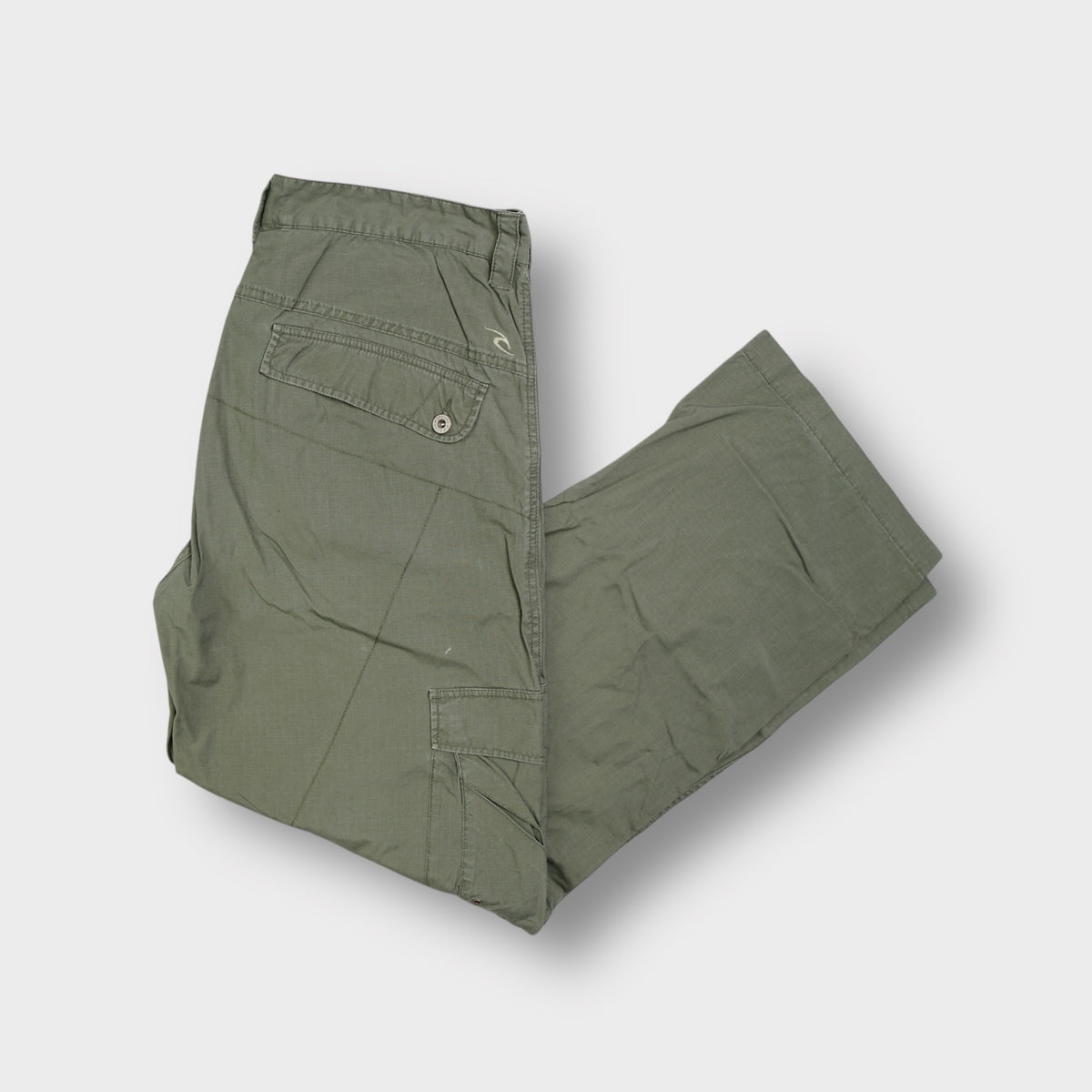 Rip Curl cargo trousers in khaki featuring embroidered logo on side cargo pocket
