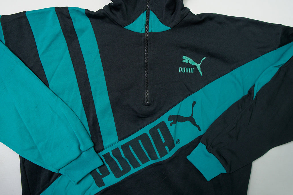 Vintage Puma Half-Zip Sweater | XL