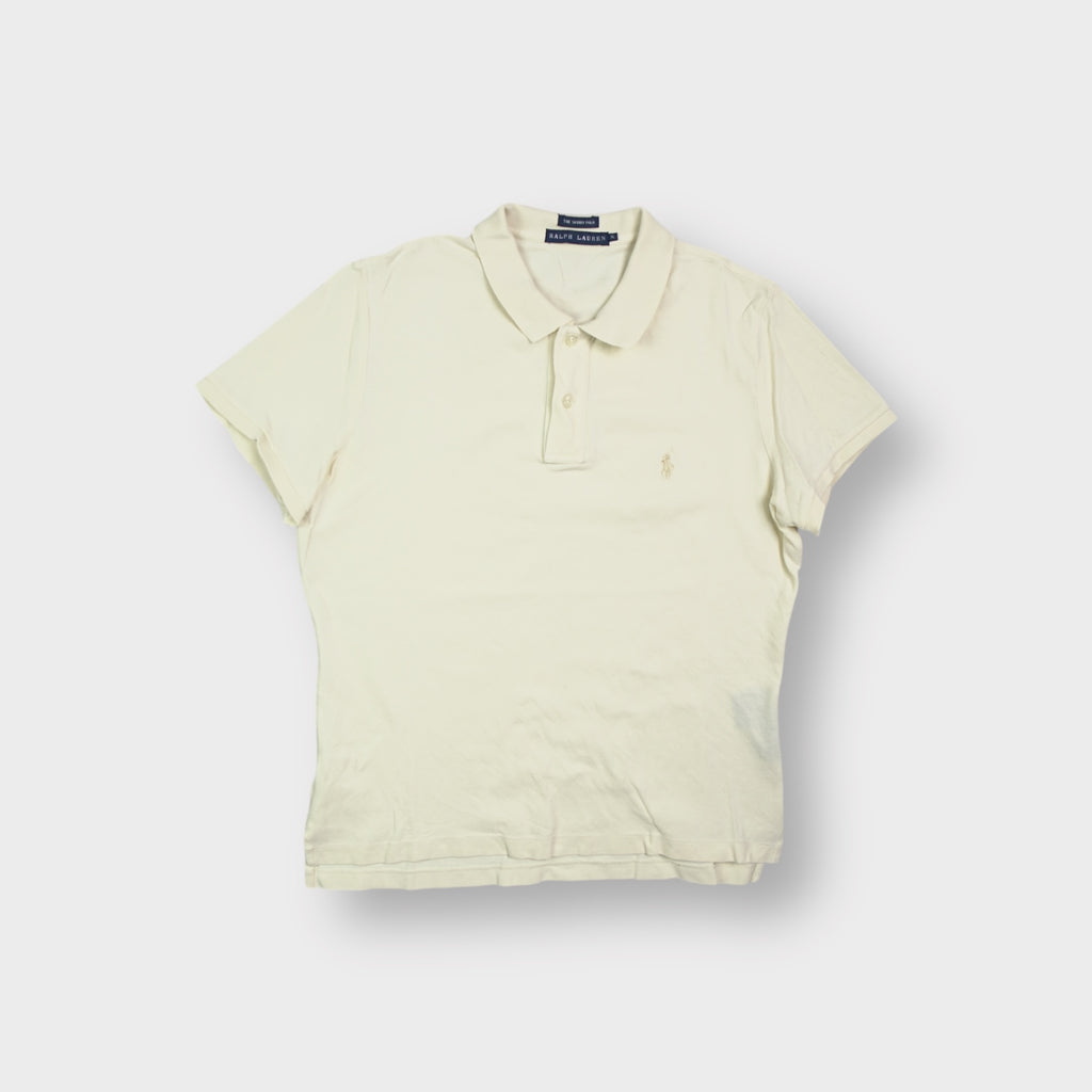 Ralph Lauren polo shirt in pale yellow with embroidered logo on the chest