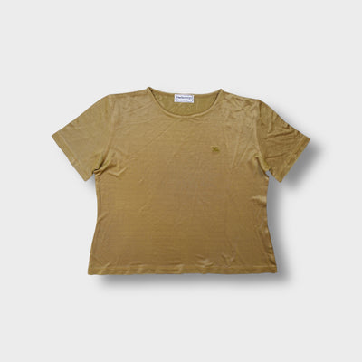 Burberry T-Shirt in gold with a small embroidered logo on the chest
