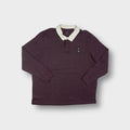 Adidas DFB polo sweater in dark red featuring a white collar and embroidered chest patch