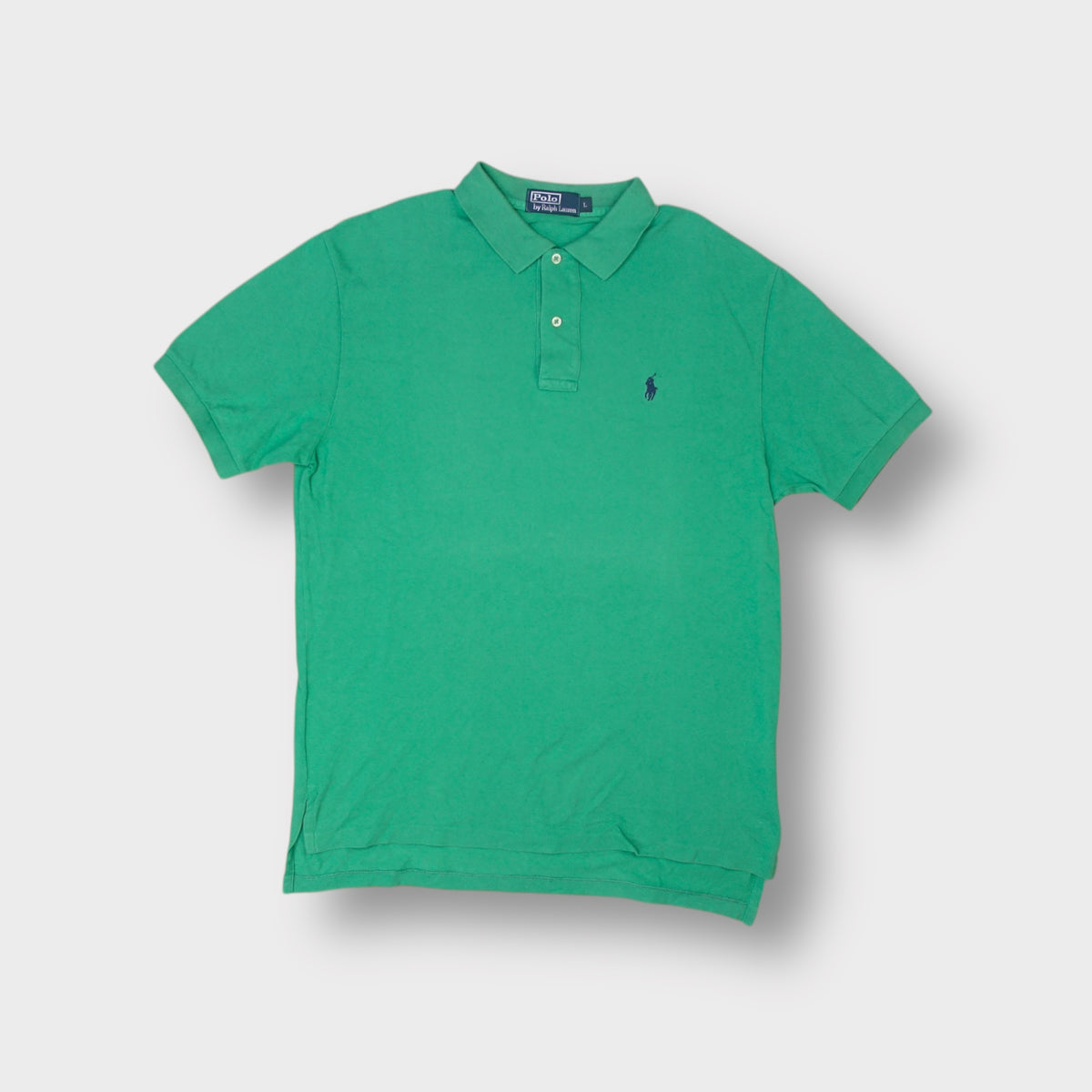 Ralph Lauren polo shirt in green with small dark chest logo embroidery