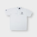 Mercedes-Benz polo shirt in white with embroidered logo on chest