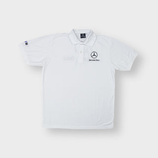 Mercedes-Benz polo shirt in white with embroidered logo on chest