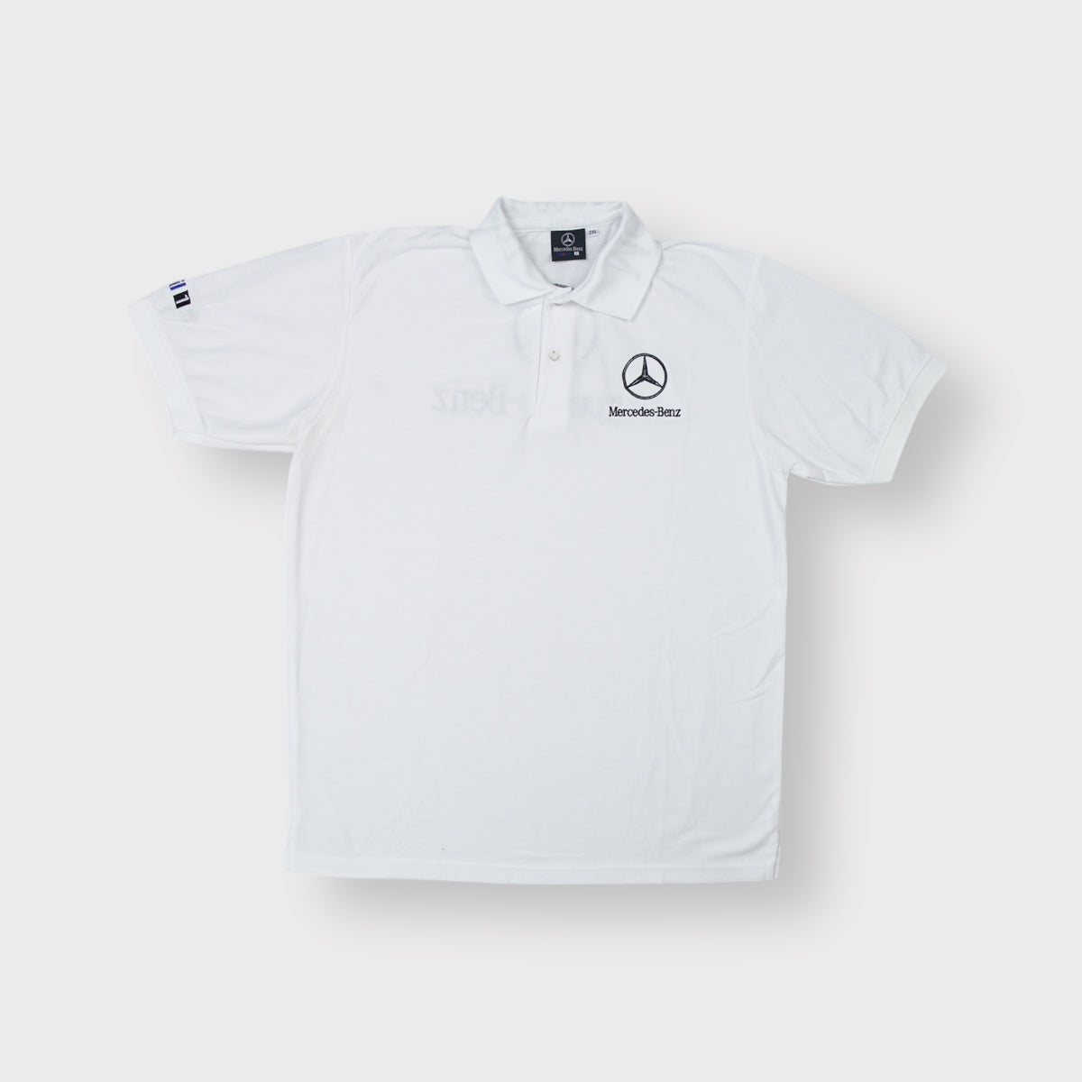 Mercedes-Benz polo shirt in white with embroidered logo on chest
