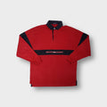 Gant polo sweater in red featuring dark contrast collar and embroidered Gant Sport chest graphic