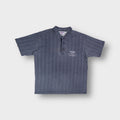 Grey Reebok short sleeve polo shirt with embroidered International Sports Performance logo