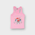 Ed Hardy pink tank top featuring a Love Kills Slowly skull and heart graphic
