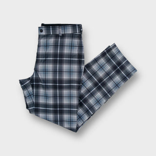 Nike Golf grey plaid trousers with embroidered Swoosh logo on the back belt loop.