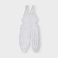 Adidas white dungarees featuring an embroidered teal Trefoil chest logo