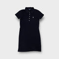 Ralph Lauren Sport polo dress in black with white embroidered chest logo and button collar