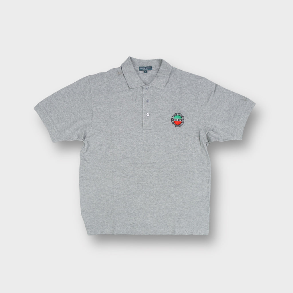 Lyle & Scott polo shirt in grey with Golf Club Auf Der Wendloh chest embroidery.