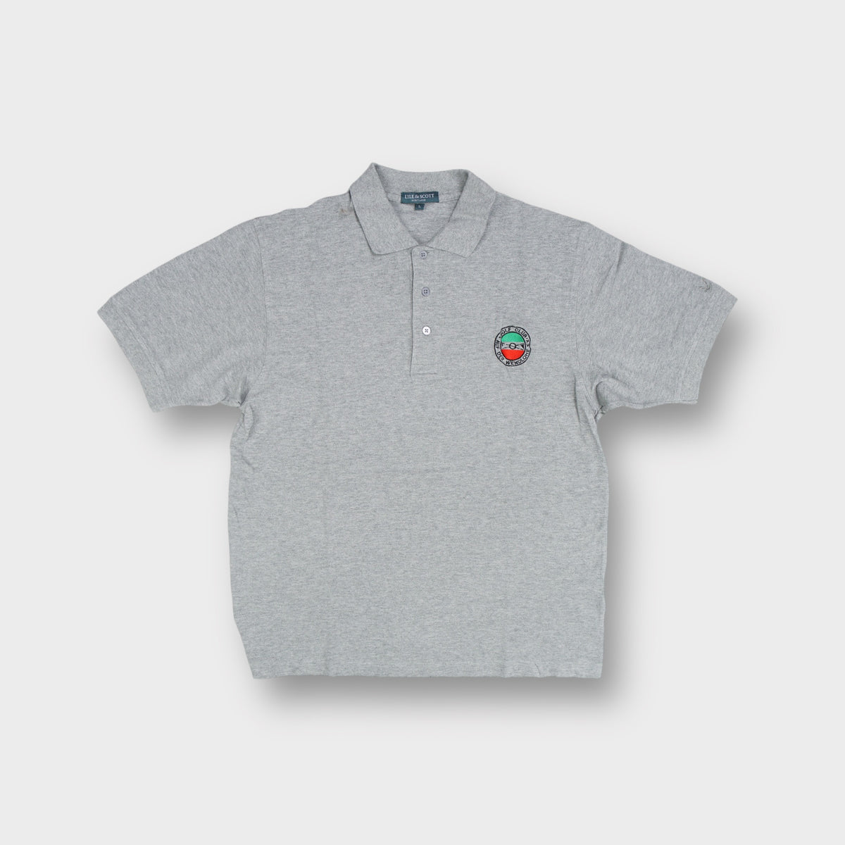 Lyle & Scott polo shirt in grey with Golf Club Auf Der Wendloh chest embroidery.