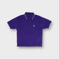 Henri Lloyd polo shirt in purple with contrast white collar trim and chest logo