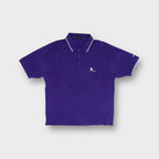 Henri Lloyd polo shirt in purple with contrast white collar trim and chest logo