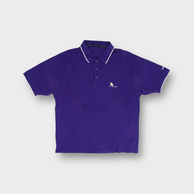 Henri Lloyd polo shirt in purple with contrast white collar trim and chest logo