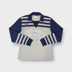 Adidas long-sleeve goalkeeper jersey in grey with sponsor print and number one on back