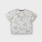 Nike T-Shirt in white with a light grey geometric pattern and central Air logo