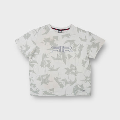 Nike T-Shirt in white with a light grey geometric pattern and central Air logo