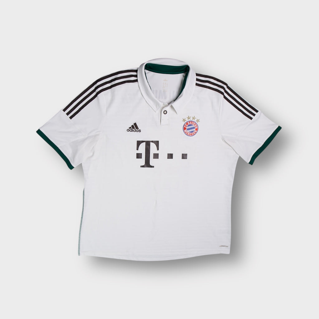 Adidas FC Bayern Munich white football jersey with sponsor logo and crest