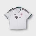Adidas FC Bayern Munich white football jersey with sponsor logo and crest