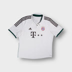 Adidas FC Bayern Munich white football jersey with sponsor logo and crest