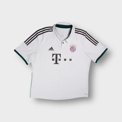Adidas FC Bayern Munich white football jersey with sponsor logo and crest
