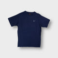 Nike T-Shirt in navy blue with a small white embroidered swoosh on the chest