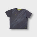 Grey Nike T-Shirt with diagonal Mercurial graphics and yellow embroidered swoosh