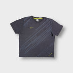 Grey Nike T-Shirt with diagonal Mercurial graphics and yellow embroidered swoosh