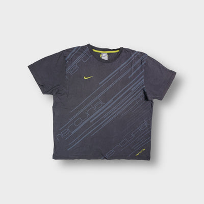 Grey Nike T-Shirt with diagonal Mercurial graphics and yellow embroidered swoosh