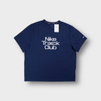 Nike T-Shirt in navy blue with white Nike Track Club graphic print on the front