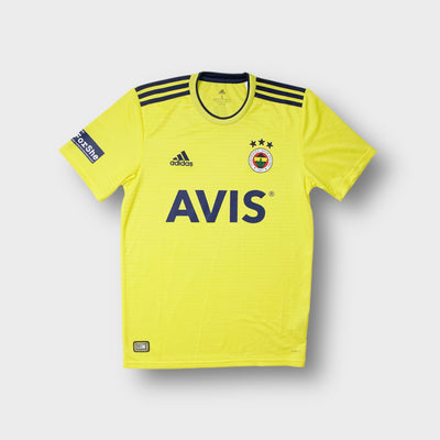Adidas Fenerbahce football shirt in yellow with club crest and blue sponsor print