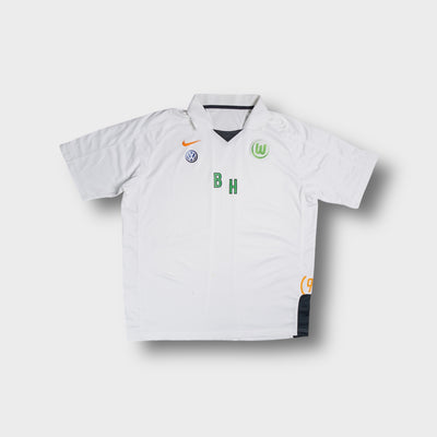 Nike VfL Wolfsburg shirt in white featuring embroidered logos and club crest