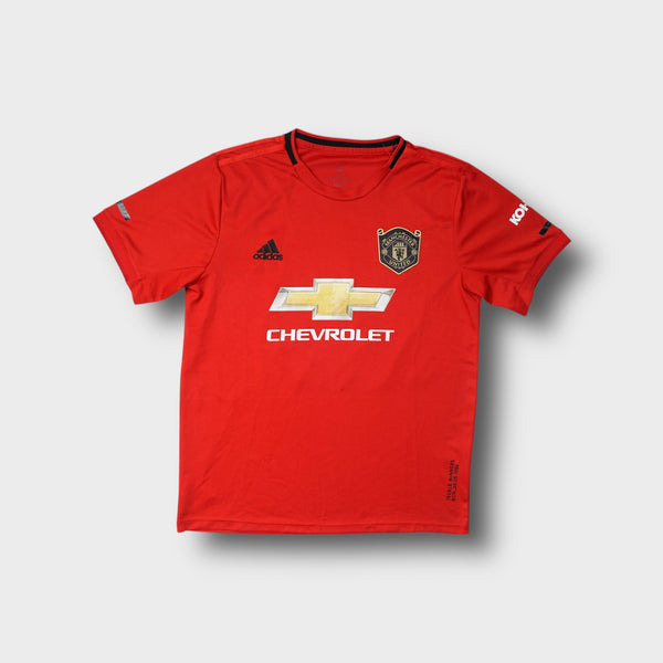 Adidas Manchester United red jersey with shield crest and Dwyer 10 back printing