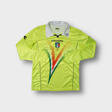 Load image into Gallery viewer, Diadora yellow long-sleeve referee jersey with white collar and Italian FIGC crest